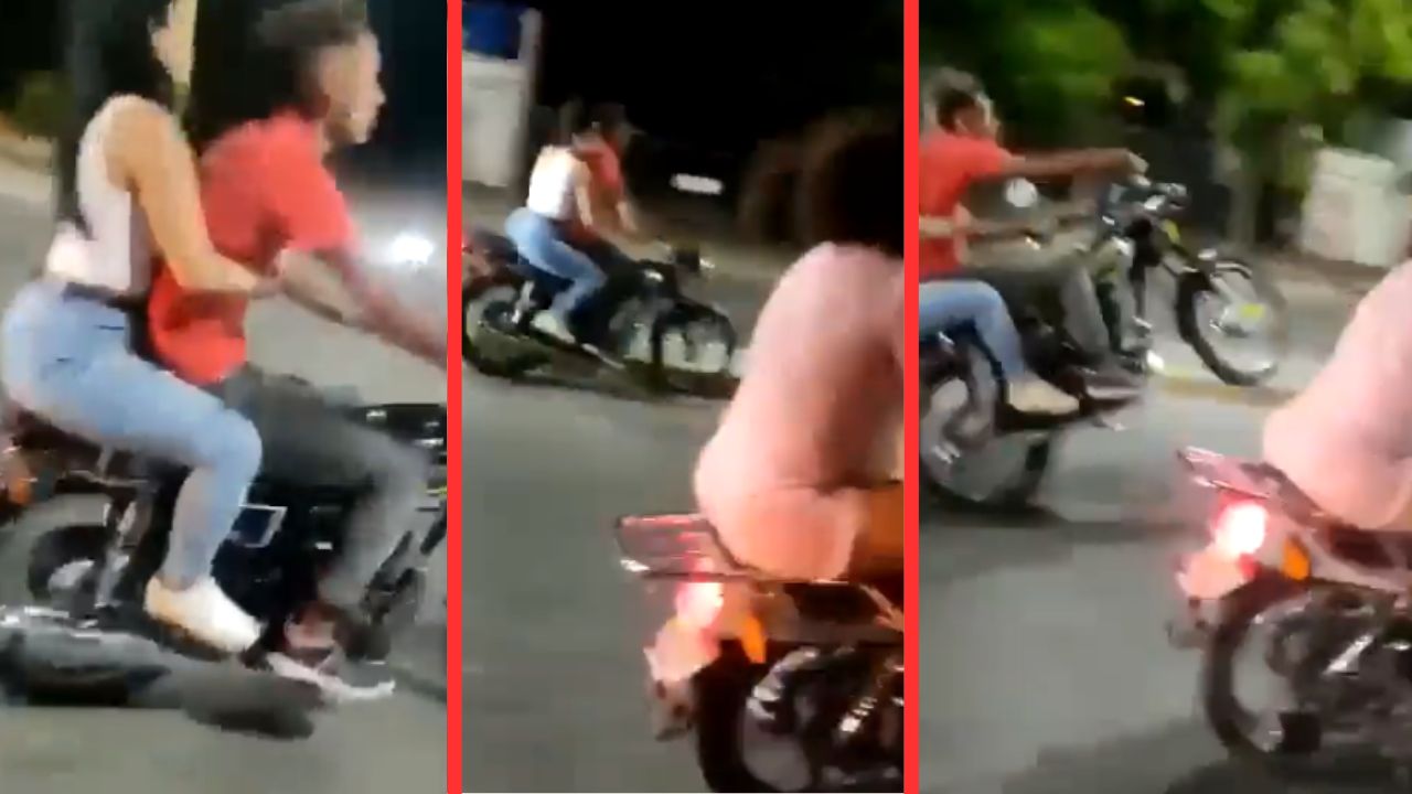 Video: mujer muere al caer de una moto; el conductor hacía maniobras