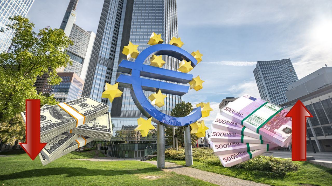 Euro sube hasta 1.0650 dólares, según datos de la economía estadounidense