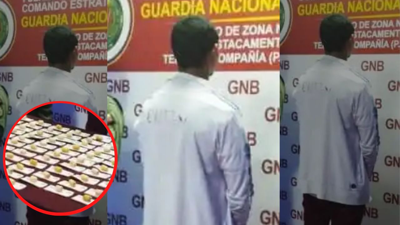 Detienen a hombre que guardaba en su estómago 105 bolsas de droga