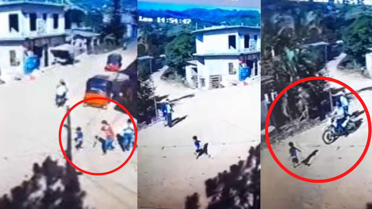 Niño hondureño se soltó de la mano a su madre y lo arrolló una moto, todo quedó en vídeo