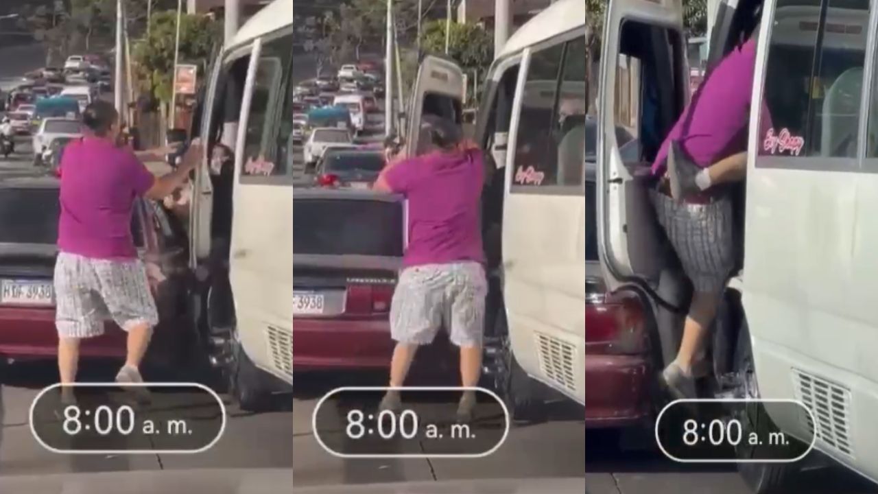 Vídeo: Hondureño se subió a bus para pelear con chofer que le chocó el carro