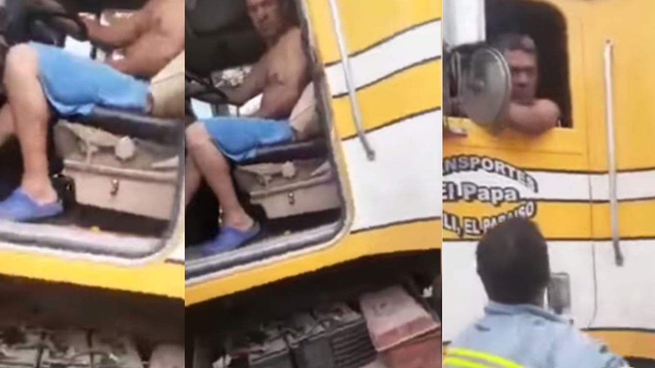 'Este hombre va bien bolo': captan a conductor dormido dentro de una rastra en la CA-5