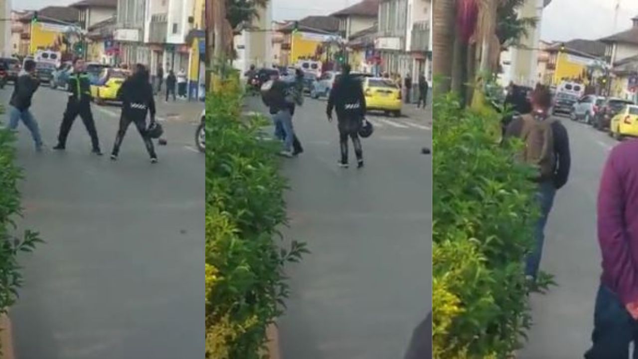 Vídeo: por un casco, tres hombres se fueron a los puños