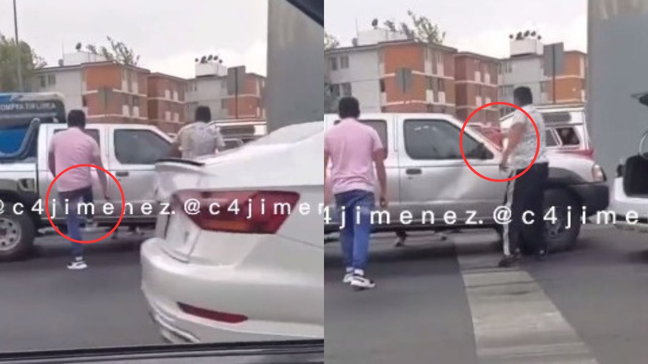 Vídeo: taxistas golpean camioneta en plena calle