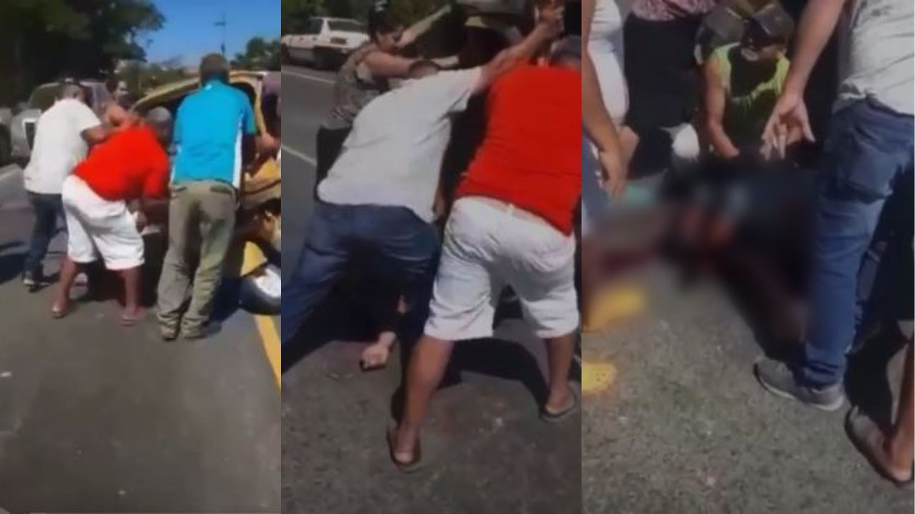 Impactante vídeo: mototaxista es arrollado en Omoa, su cuerpo quedó debajo de la unidad