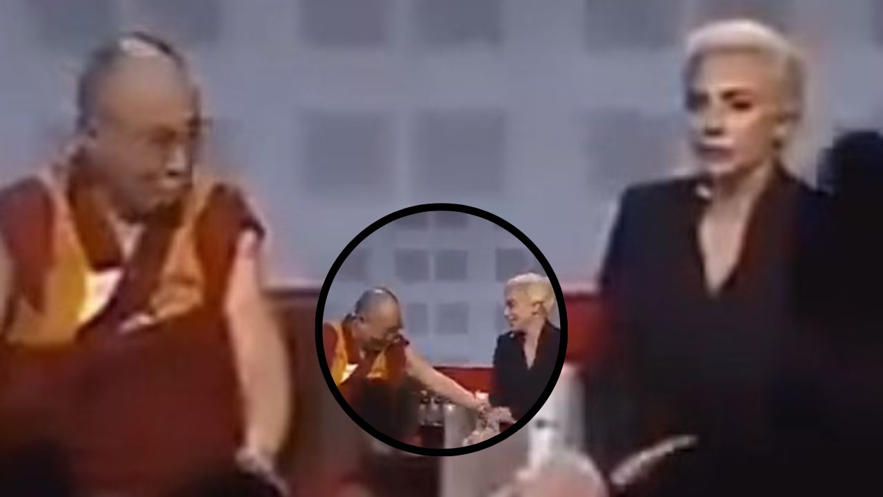 Vídeo: trasciende momento en que Dalái Lama toca las piernas de Lady Gaga