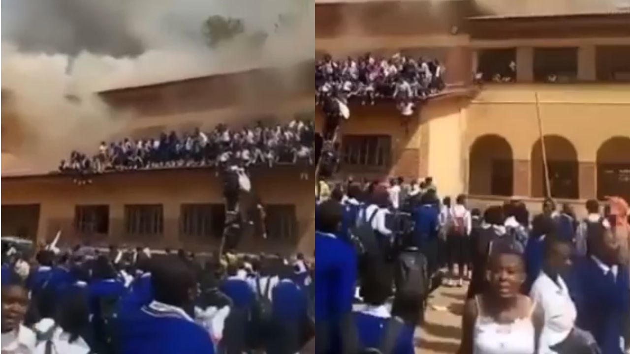 Vídeo: decenas de alumnos se lanzan de un segundo piso tras voraz incendio que consumía su escuela