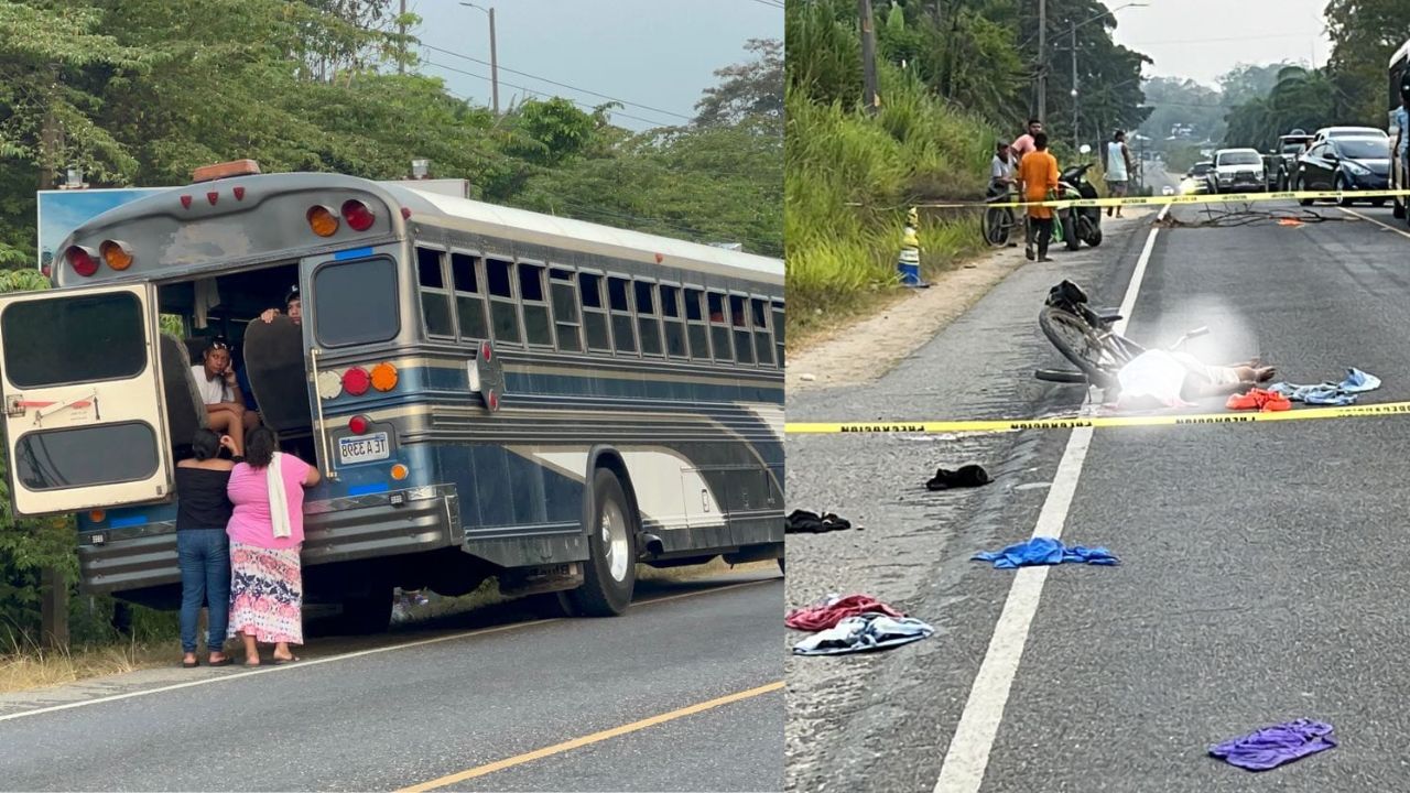 'Andaba con una cerveza en la cabeza': ciclista muere embestido por autobús en Omoa, Cortés