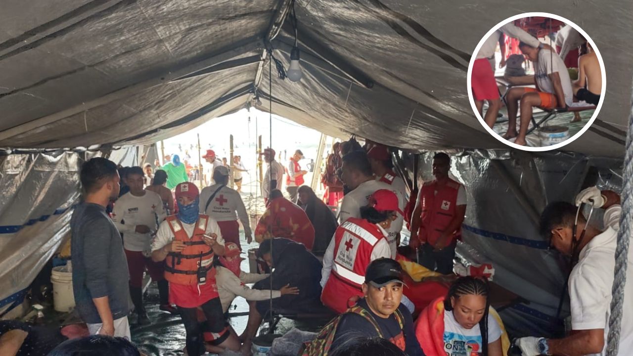 Sanos y salvos 21 hondureños que naufragaron en una lancha en Tela