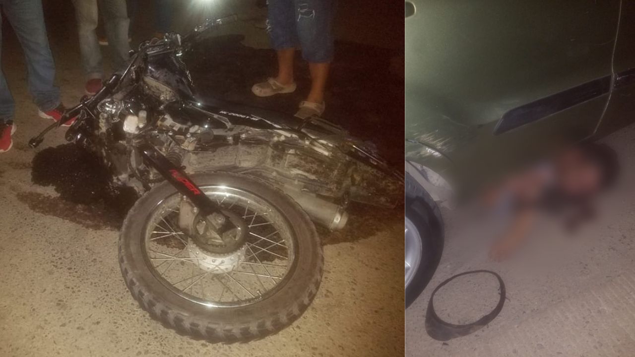 Tragedia vial en Santa Bárbara: motociclista choca contra rastra y luego auto le pasa por encima