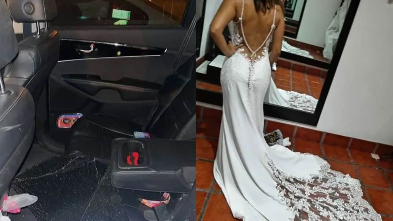 Le roban vestido de novia y clama los ladrones que lo devuelva; aquí su desesperado mensaje