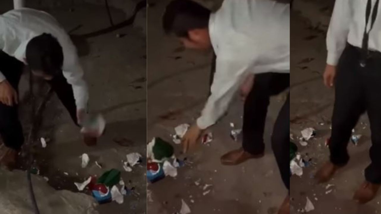 'Esto no tiene poder', pastor  destruye imagen de la Virgen y le prende fuego