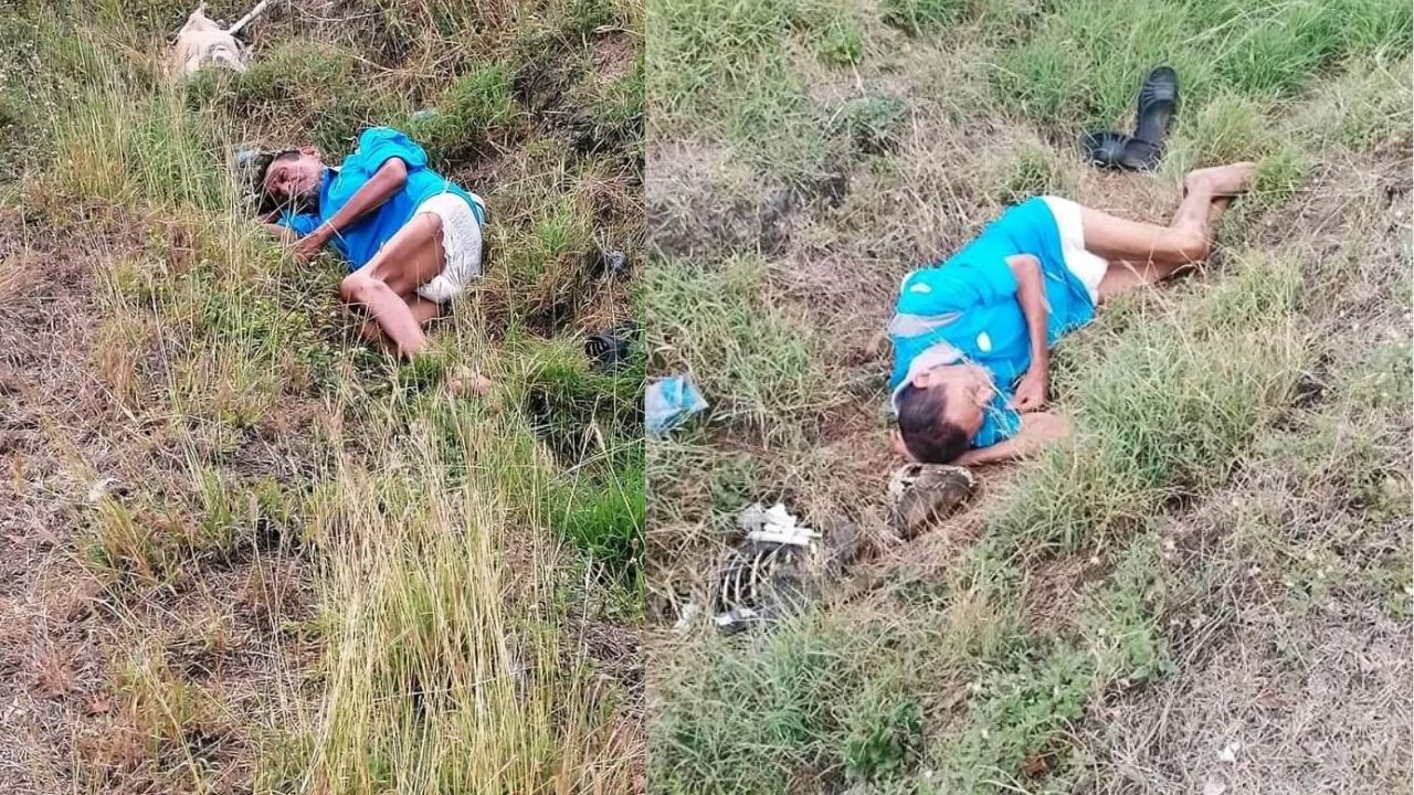 Conmovedor: Familiares abandonan a anciano en plena carretera; lo dejaron con pañal desechable