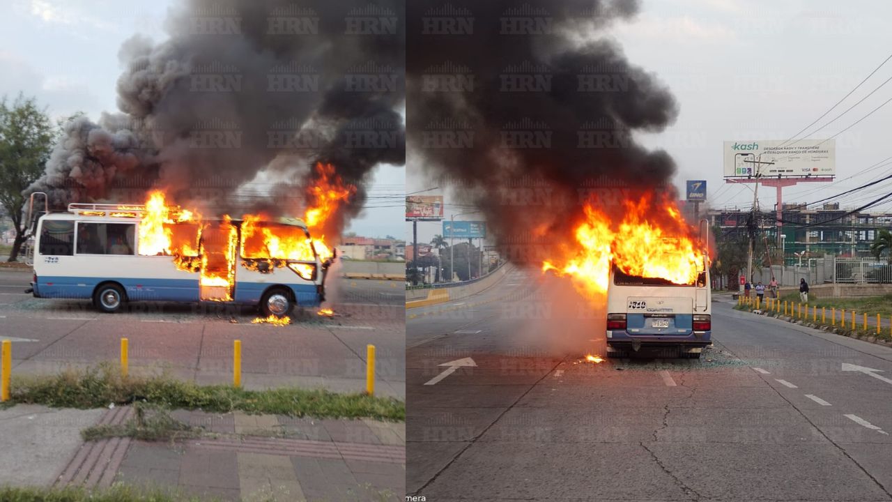 Bajaron a los pasajeros y le prendieron fuego a rapidito en Tegucigalpa