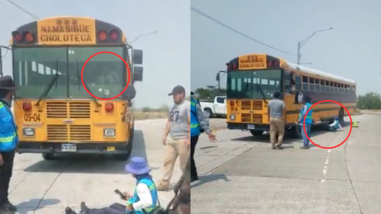 VÍDEO: Empleado del IHTT se mete bajo un bus para que conductor no huya con unidad decomisada