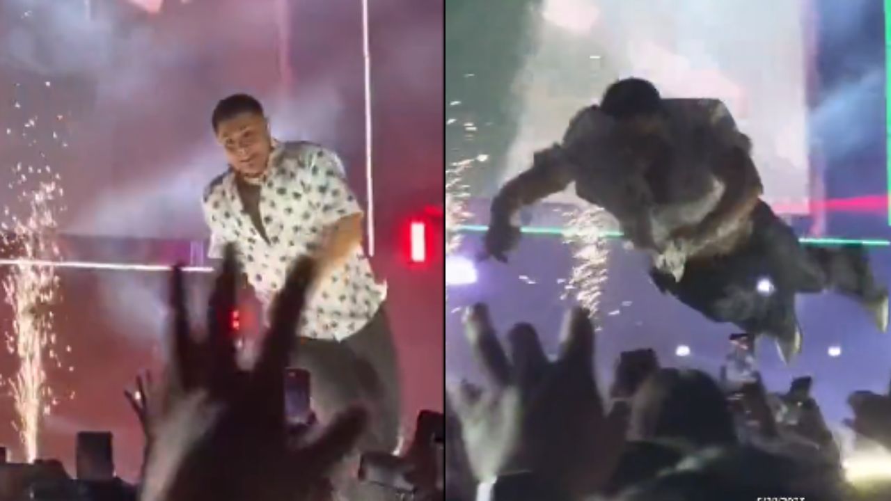 Imagen de VÍDEO: Cantante de banda se lanza al público al estilo rock pero cae al suelo