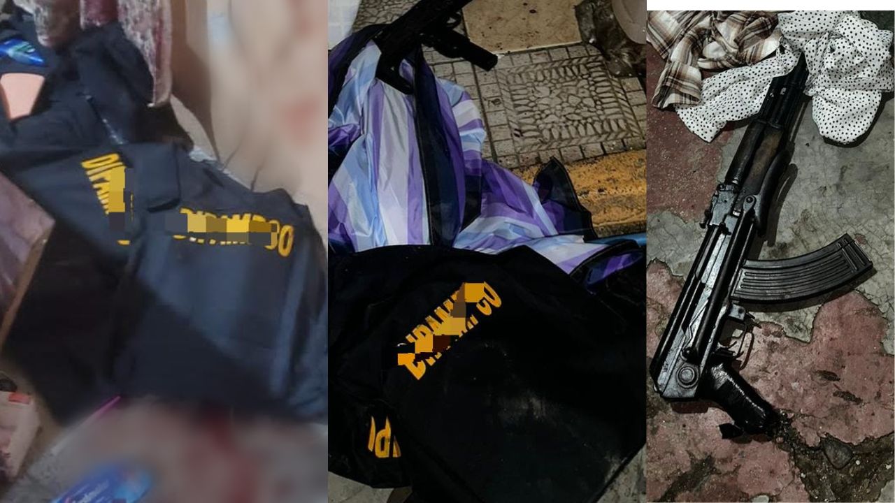 Caen supuestos pandilleros en SPS: tenían chalecos antibalas de la Dipampco, AK-47 y una mini uzi