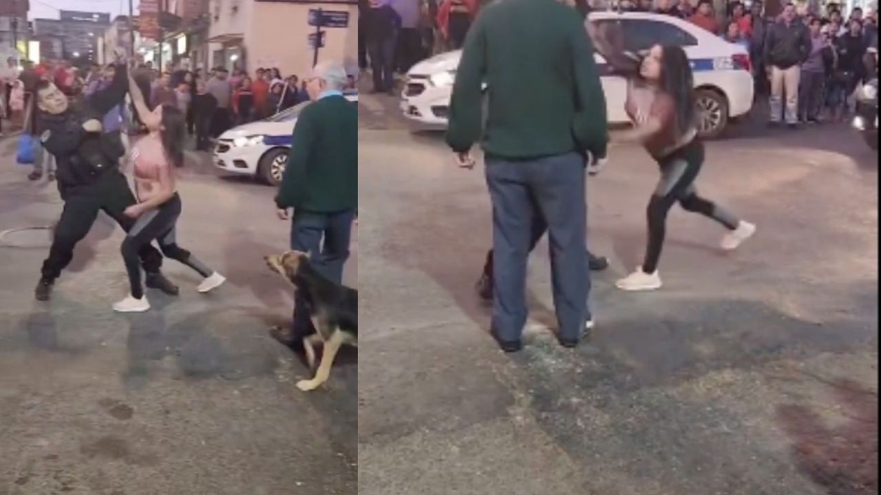 'Miren, ni Mike Tyson': vídeo de mujer que se fue a los golpes con policía