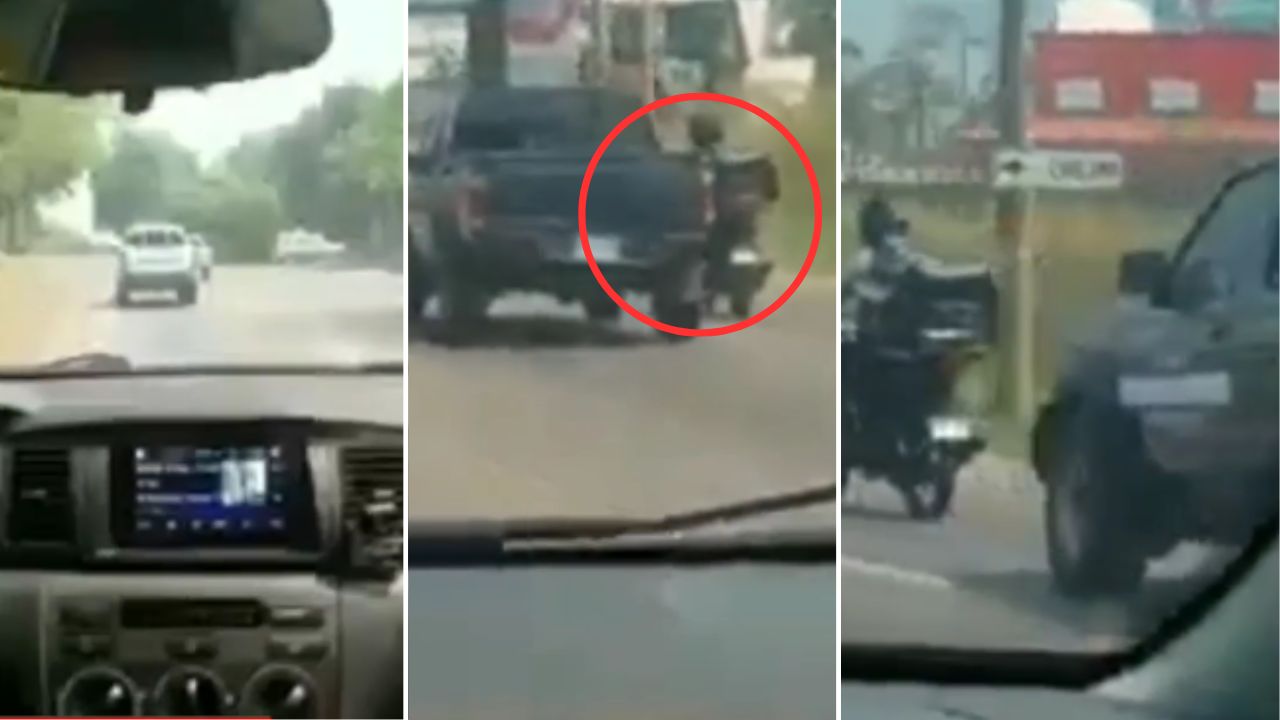VIDEO: Carro del Estado es utilizado para pelear con un repartidor de comida en  Choloma, Cortés