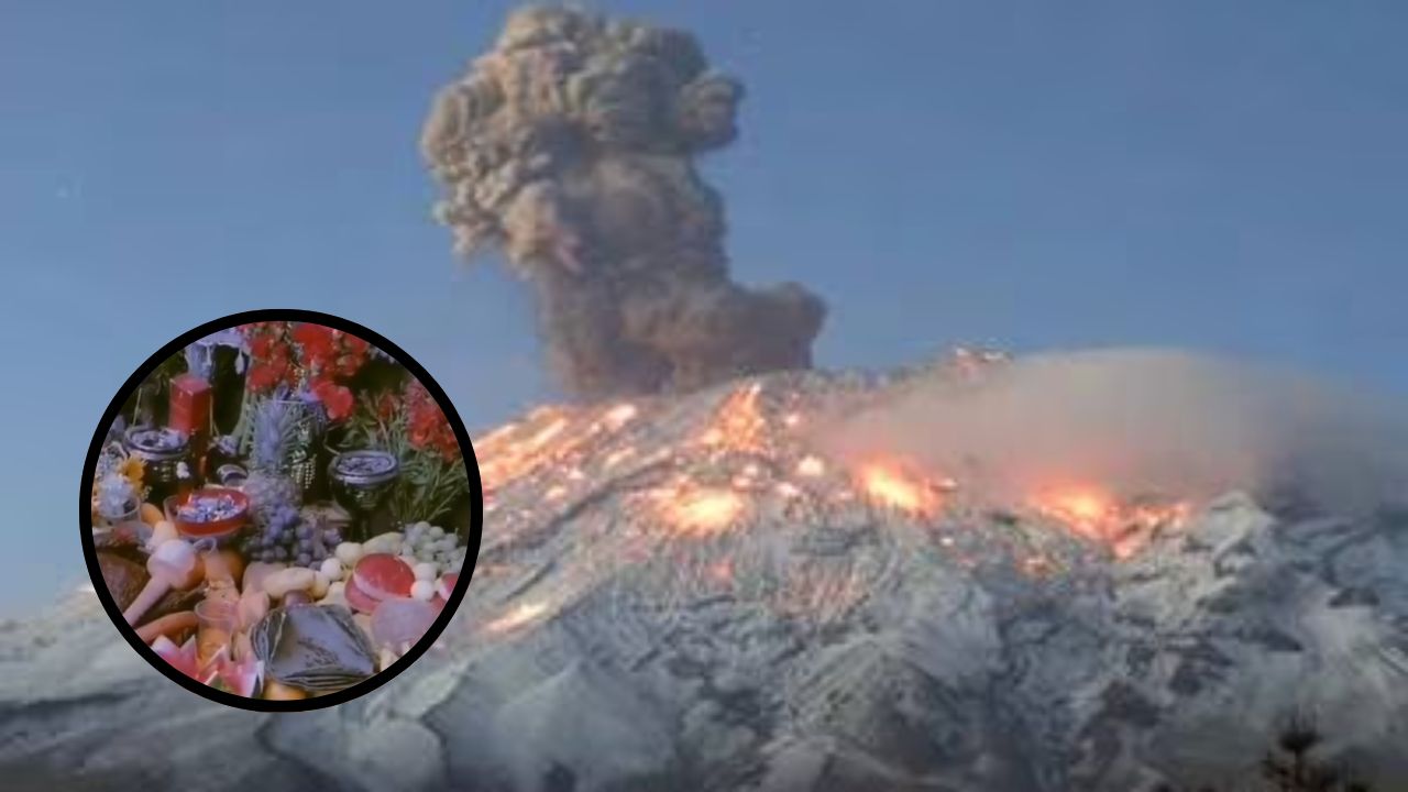 Pobladores 'intentan apagar' el Popocatepetl con ofrendas porque 'está molesto'