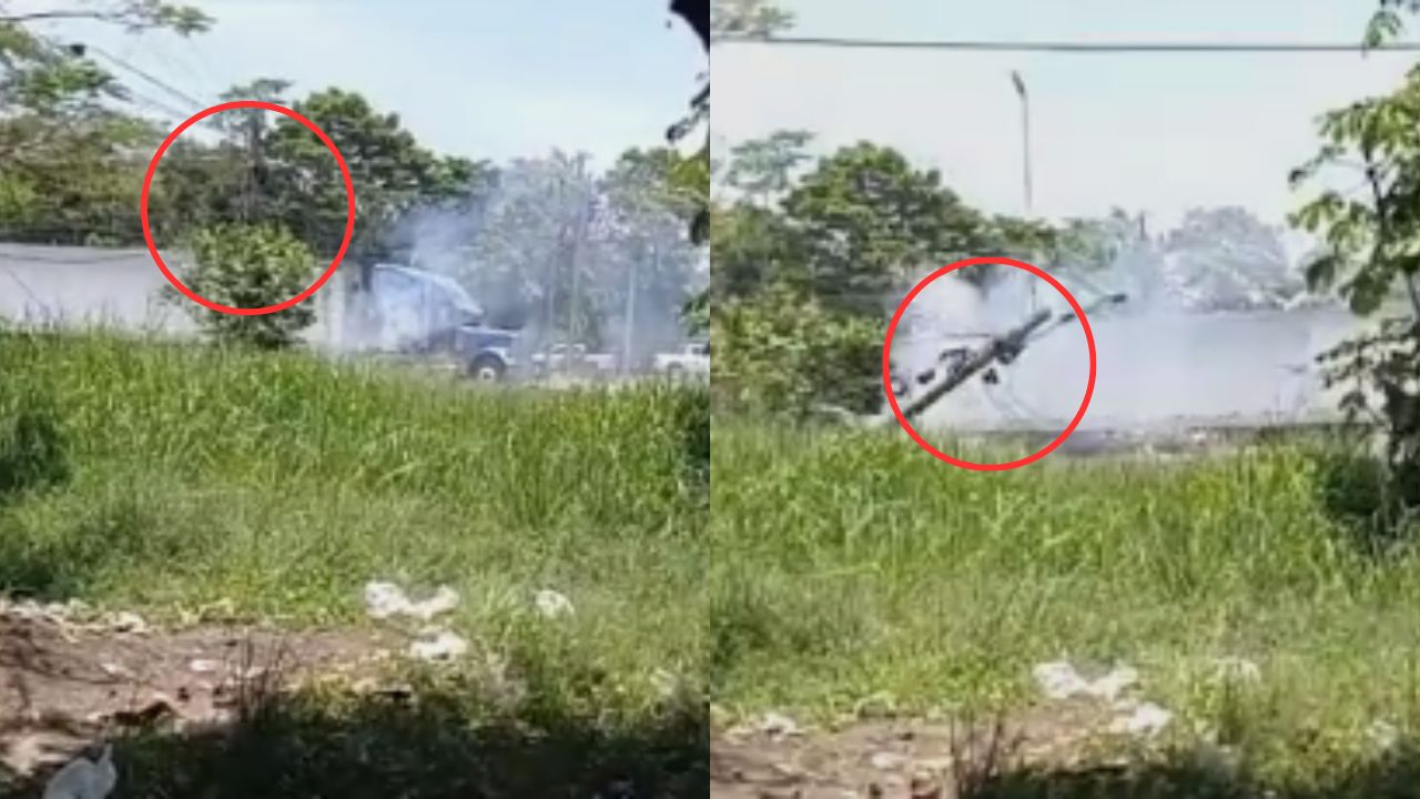 VIDEO: Pobladores captan momento en que rastra se lleva cableado y poste de luz en SPS