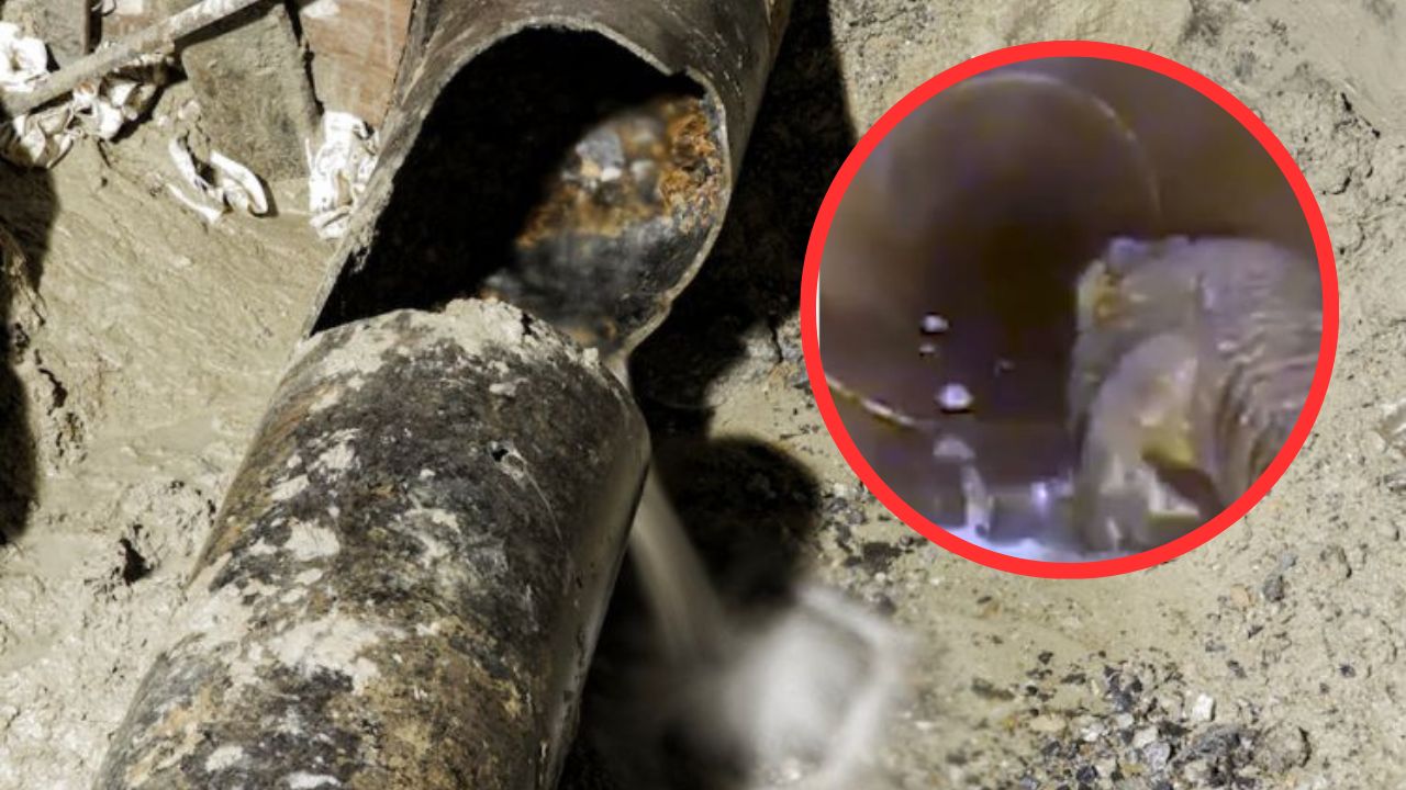 ¡No era una rata ni un sapo! Hallan animal de 1.5 metros en una tubería