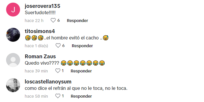 Muchos de los comentarios del video se refieren a la suerte que tuvo el joven por salir ileso del embiste. Foto: HRN