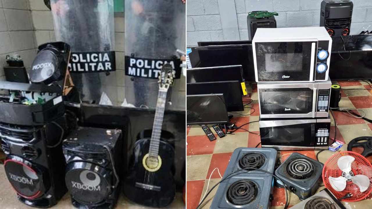 Los elementos de Seguridad también han decomisado producto electrodomésticos, instrumentos musicales, televisores y consolas de videojuegos. Foto: HRN