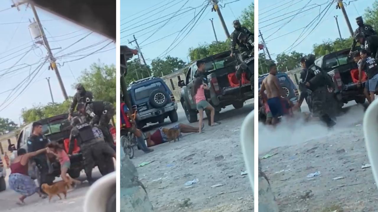 Impactante vídeo: Miembros de la Policía Militar empujan a señora de la tercera edad y disparan al aire en plena calle