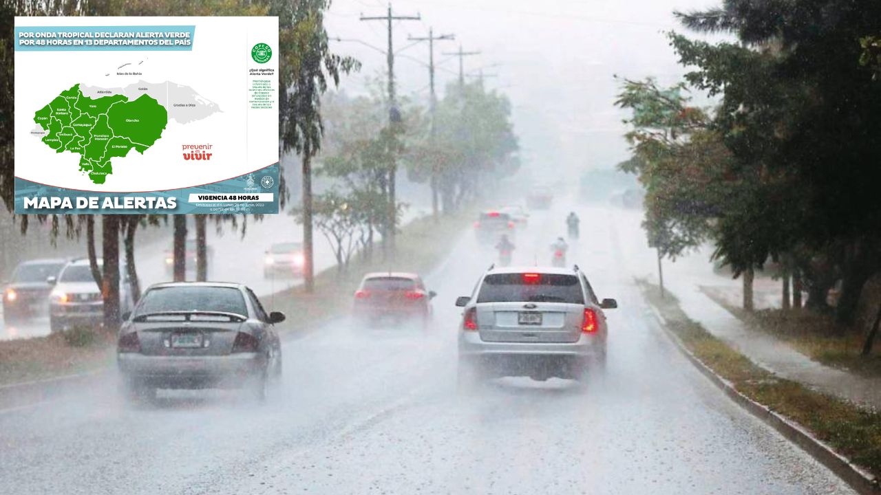 Alerta verde por lluvias emite Copeco para 13 departamentos de Honduras