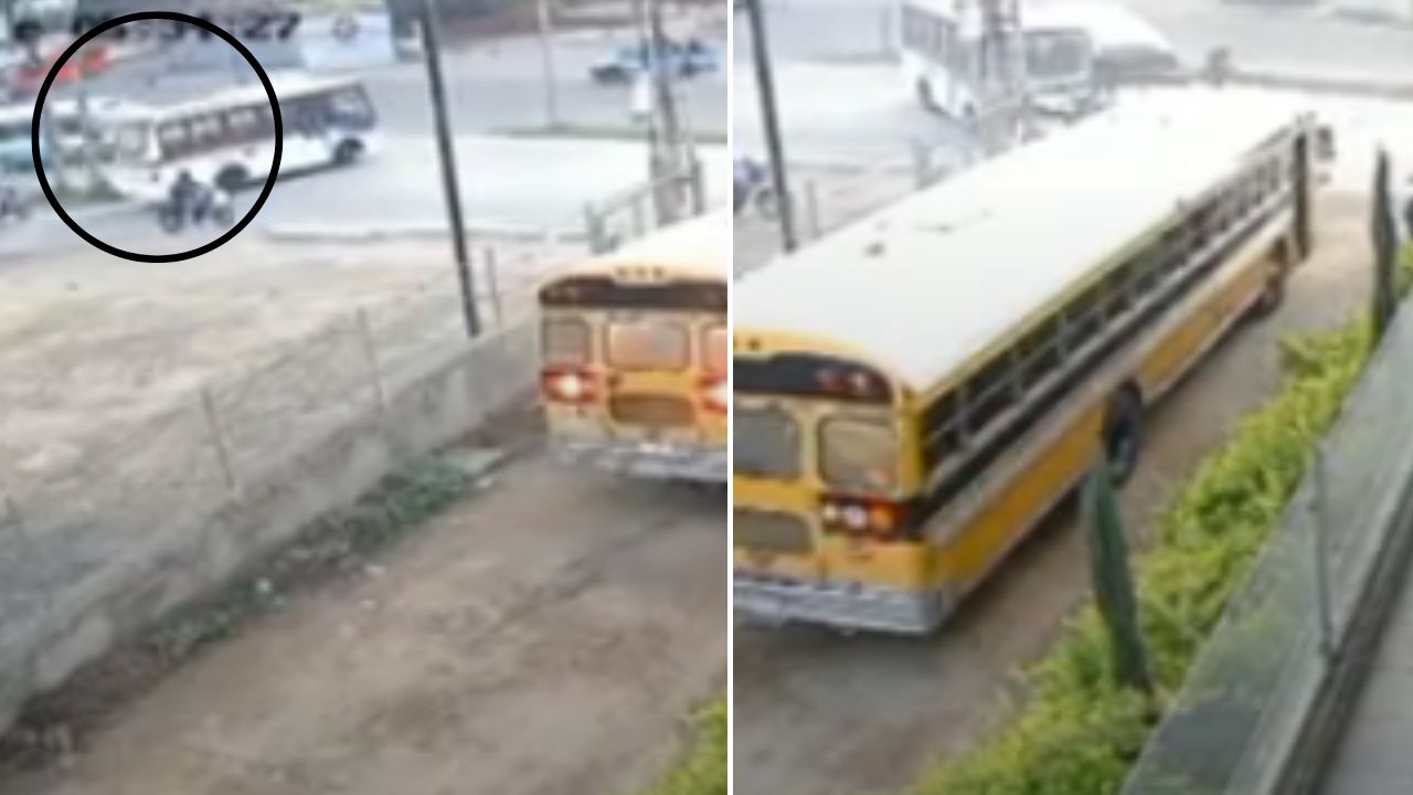 Imagen de VIDEO: Extraño choque entre dos autobuses en Comayagüela