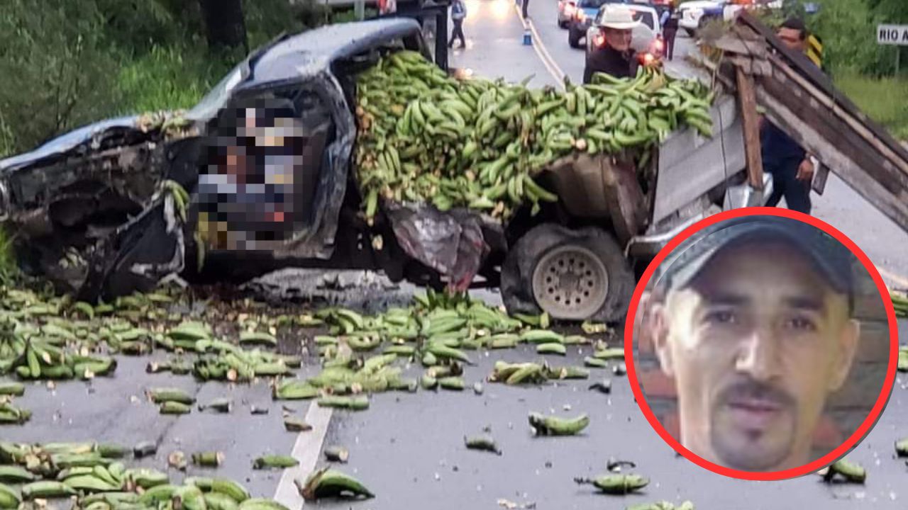 Imagen de Vendedor de plátanos muere en brutal accidente; iba para Tegucigalpa con el carro lleno de producto