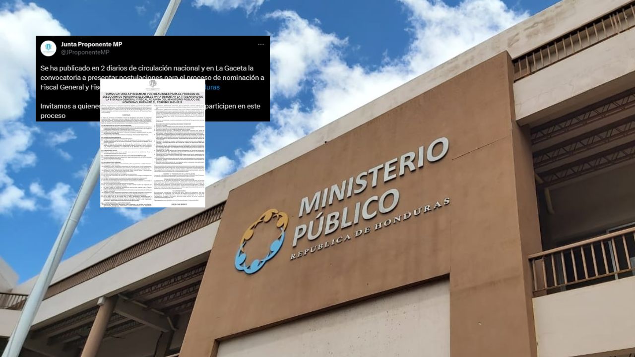 Junta Proponente comienza admisión de postulaciones a fiscal general y adjunto