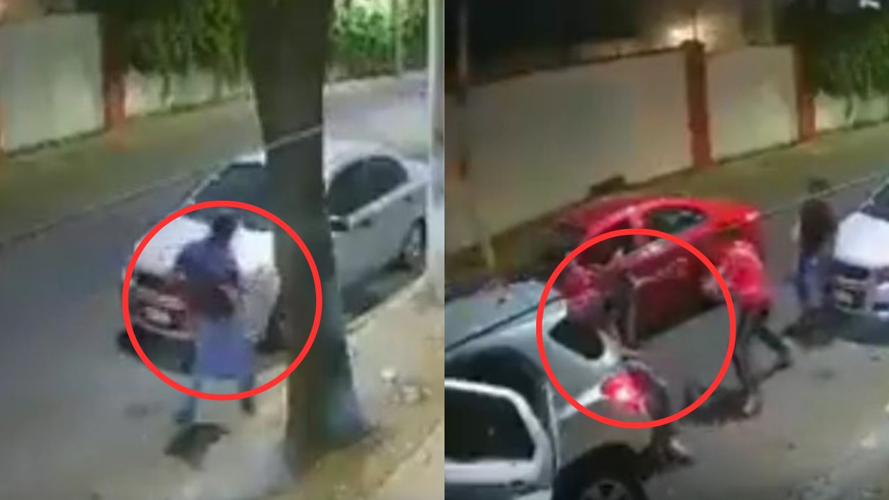 VÍDEO: Ladrón recibe golpiza luego de que lo encontraron robando un carro