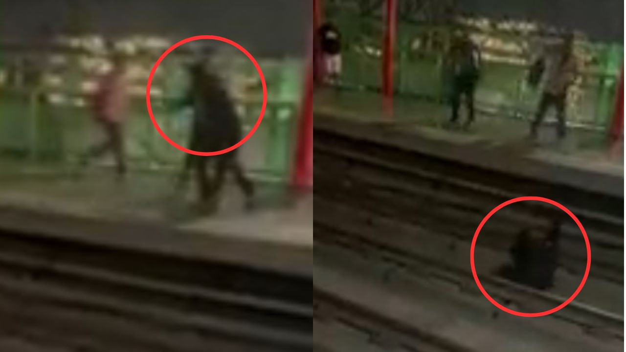 Imágenes fuertes: hombre es lanzado a las vías del tren luego de pelea