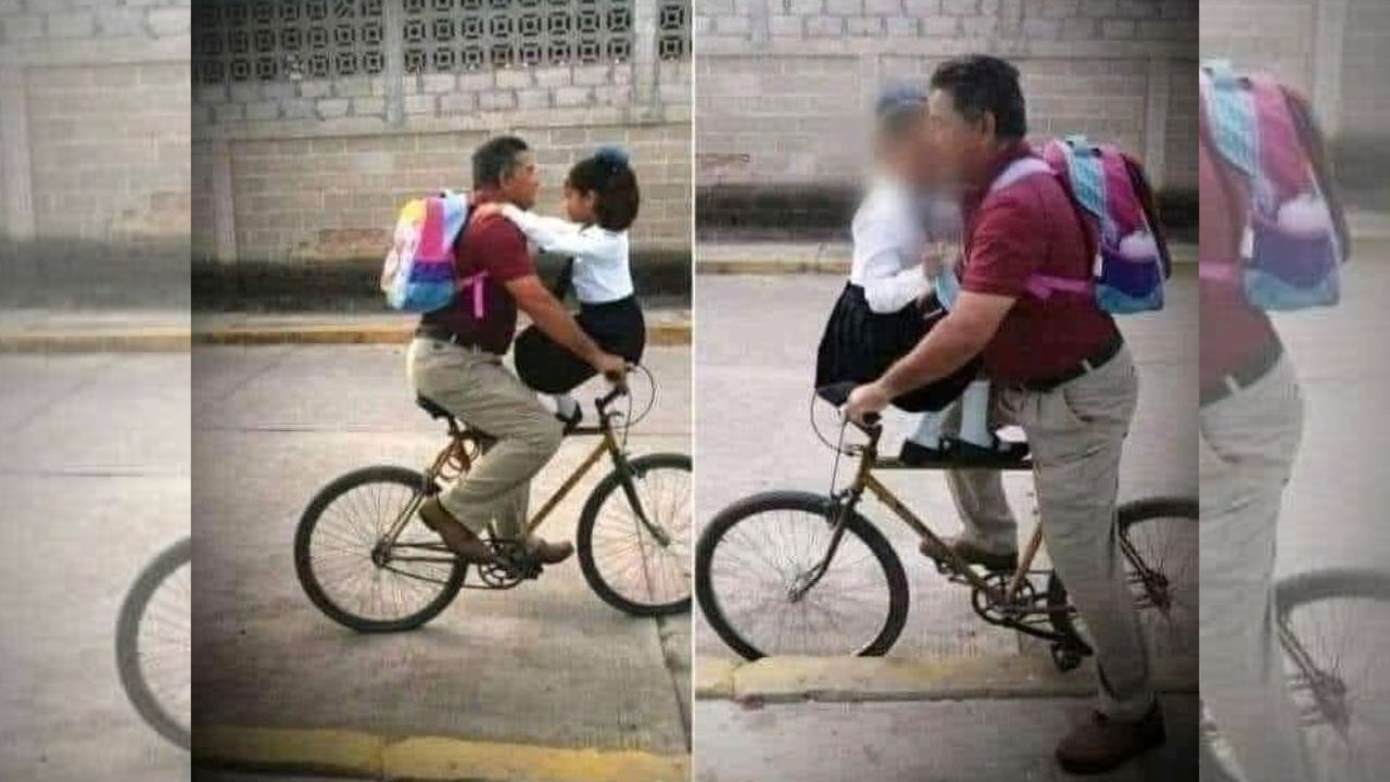 ¡Conmovedor! Padre deja emotivo mensaje a su hija tras llevarla en bicicleta a la escuela