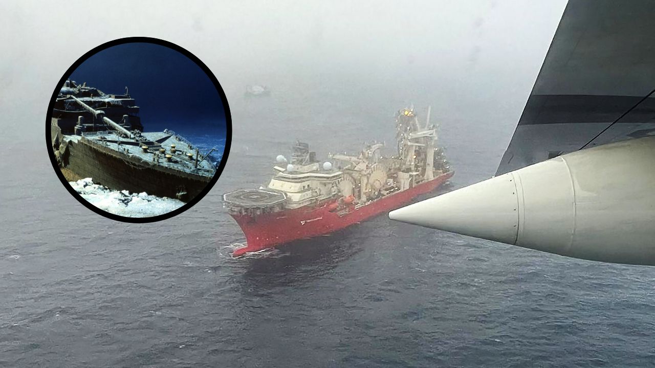 Imagen de Encuentran restos de tren de aterrizaje y cubierta de sumergible desparecido que viajaba al Titanic