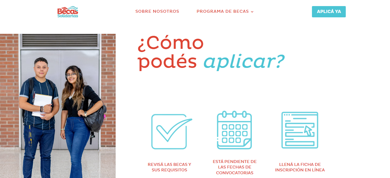 En el portal se puede encontrar todos los detalles de las Becas Solidarias. Foto: Cortesía
