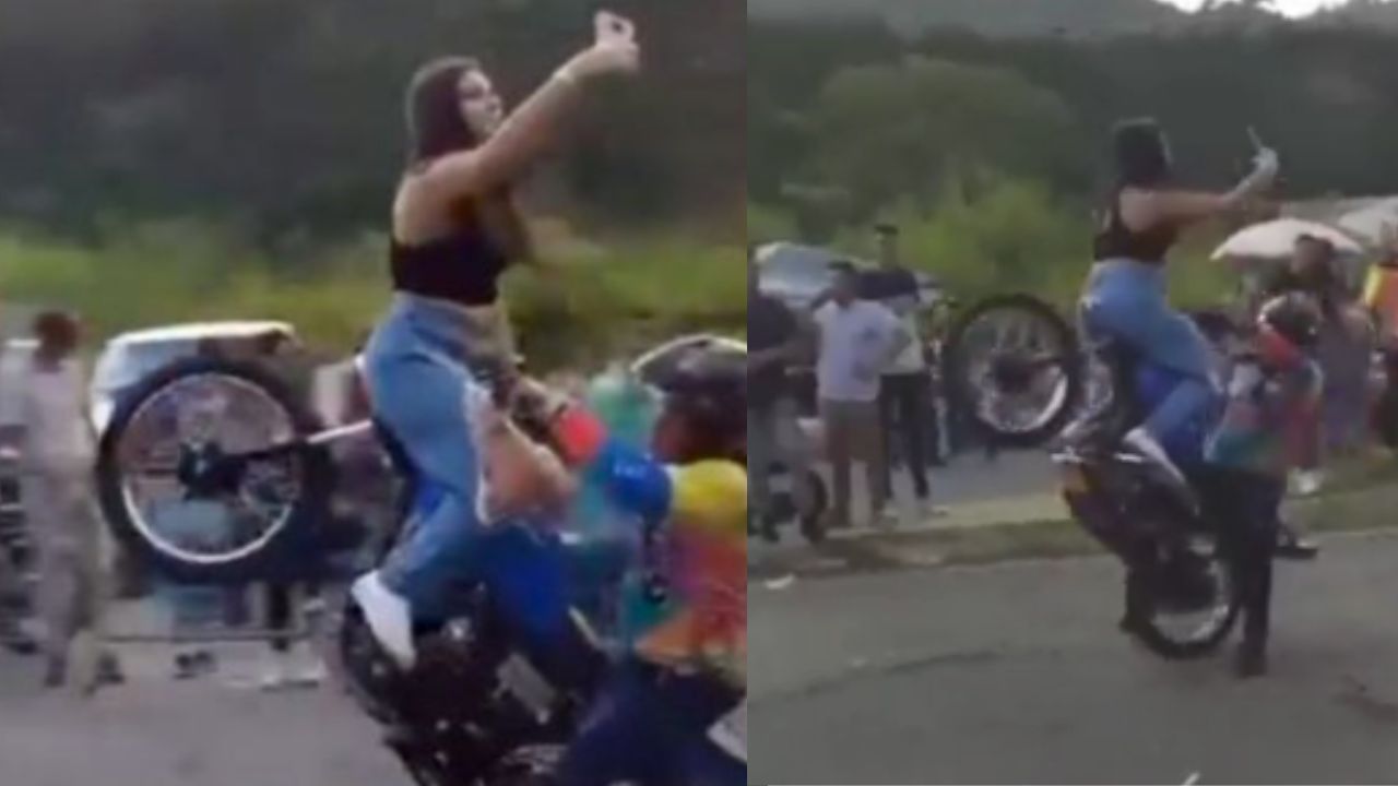 VÍDEO: Joven cae tras hacer un ‘caballito’ en moto y sin casco;  sufrió un ataque de epilepsia en el pavimento