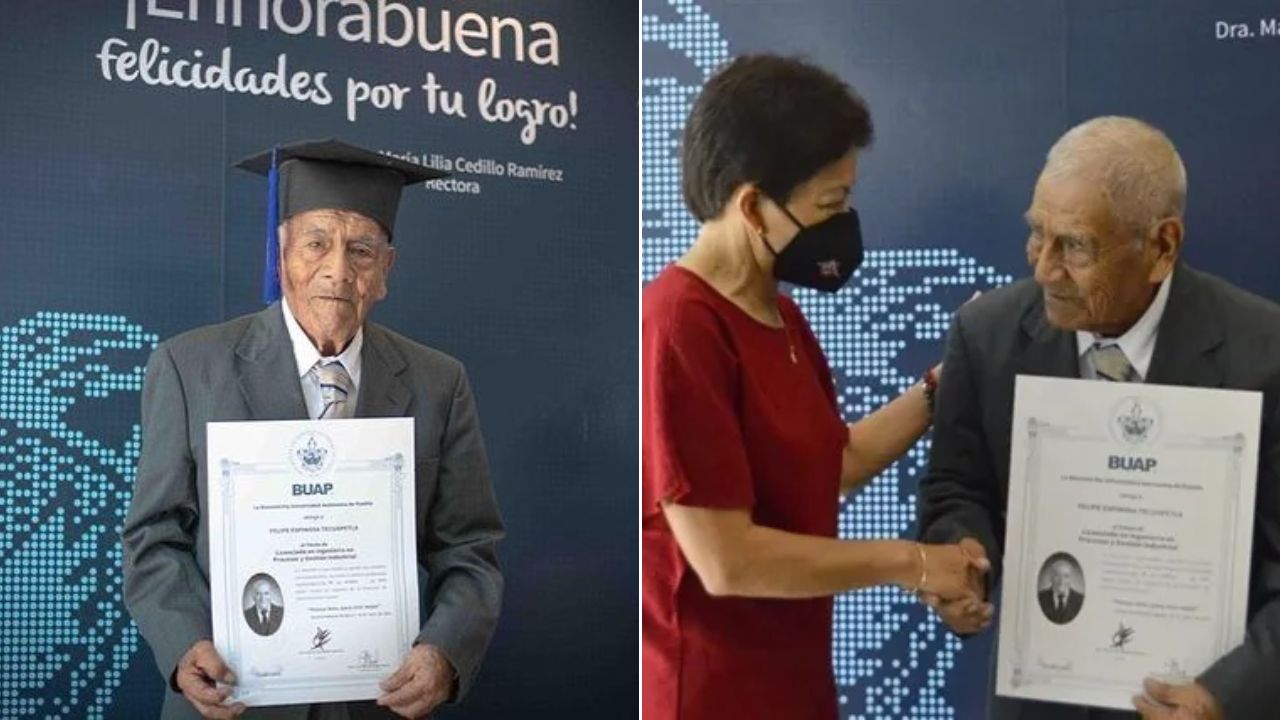 ¡Nunca dejó de soñar! Abuelito se graduó de ingeniería a sus 86 años