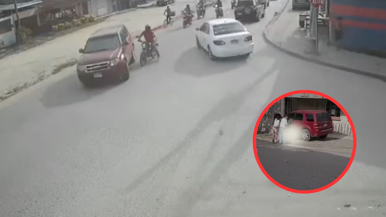 Imágenes sensibles: Motociclista sufre accidente vial, queda bajo las ruedas de una camioneta en San Pedro Sula