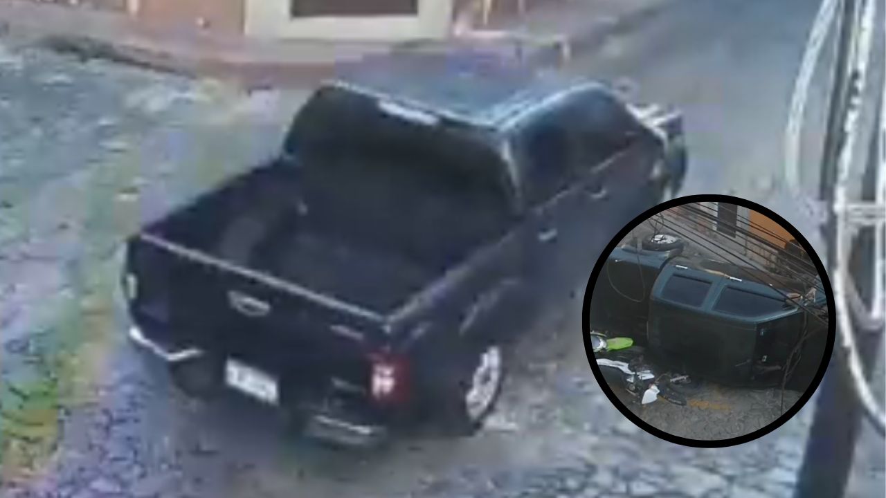 VÍDEO: Captan aparatoso accidente vial en centro de Santa Rosa de Copán