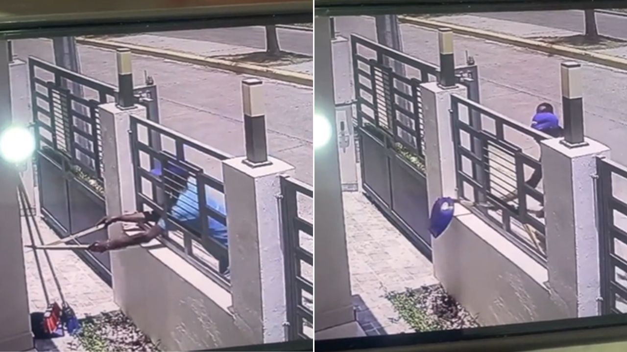 'Ni las escobas se salvan': Captan a hombre robando utensilios de aseo de una casa