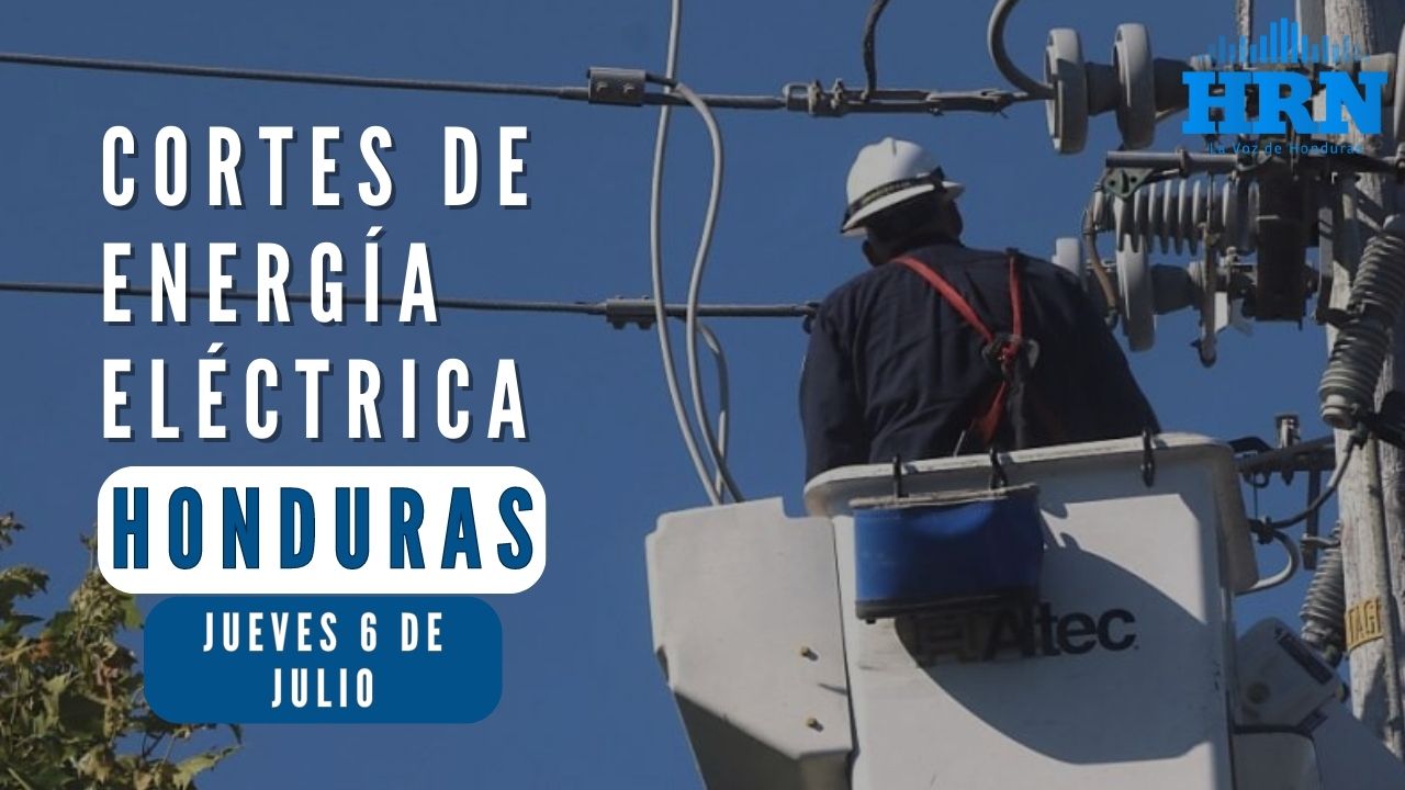 Cortes de energía programados para hoy jueves 6 de julio