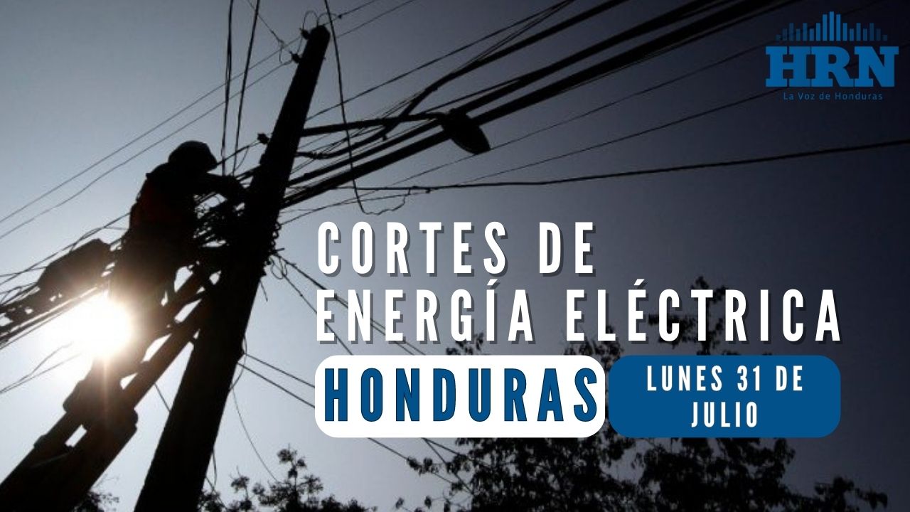 Cortes de energía programados para este lunes 31 de julio