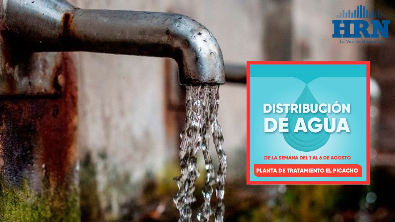 Horario de distribución de agua potable desde el 1 hasta el 6 de agosto en Tegucigalpa