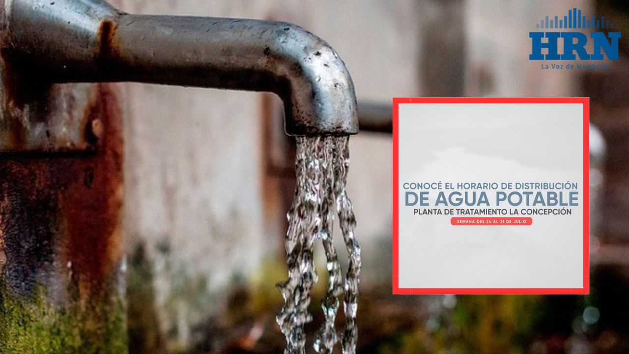 Horario de distribución de agua potable desde el 24 hasta el 31 de julio en Tegucigalpa