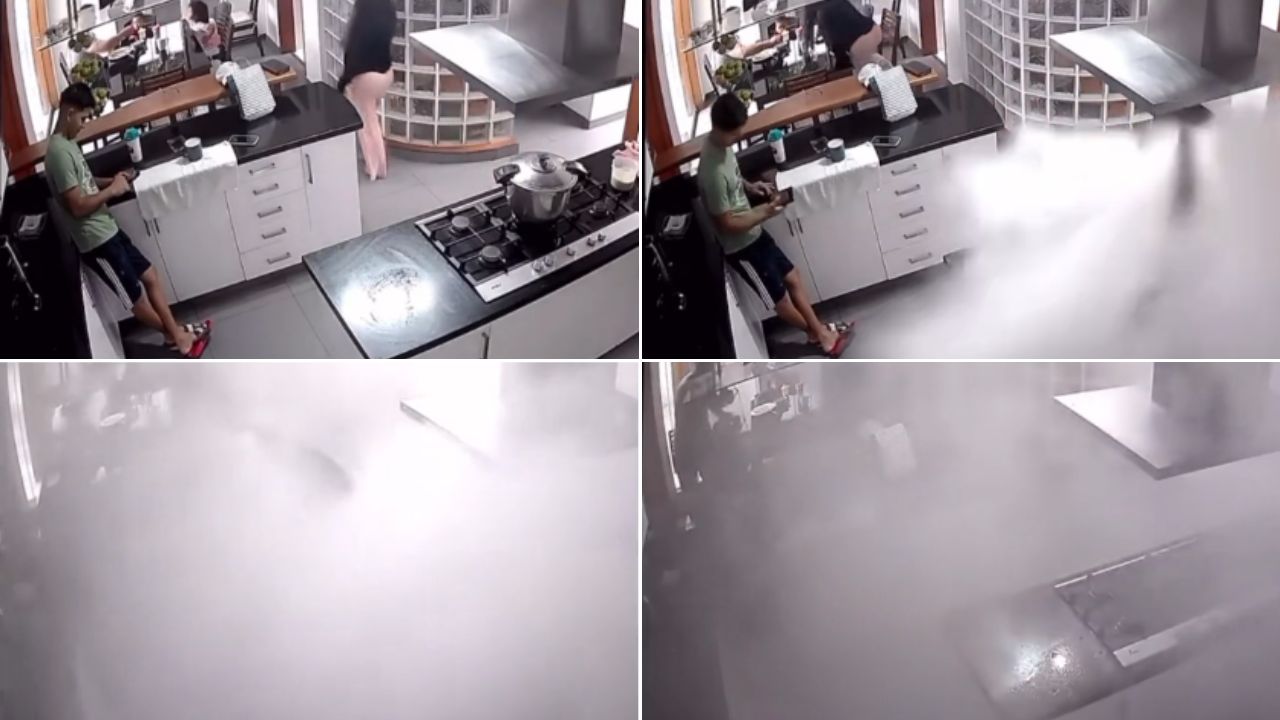Imagen de VIDEO: Olla de presión explota cuando familia estaba cerca