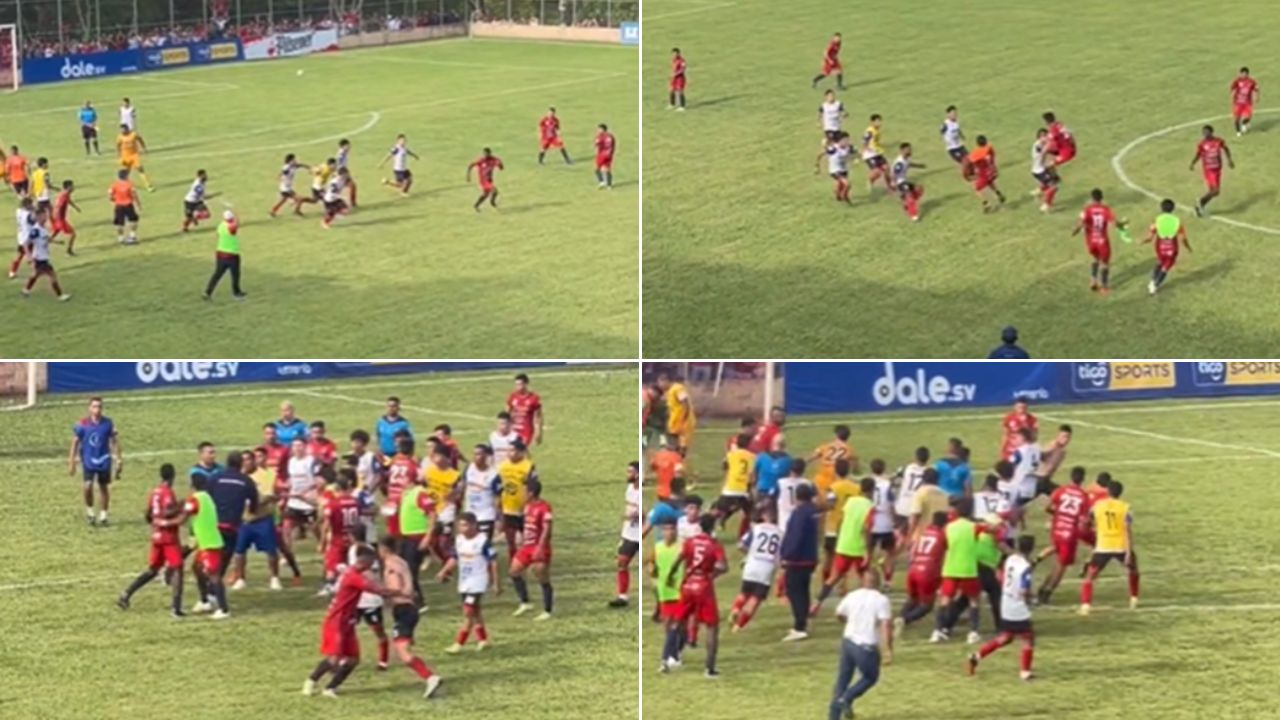VIDEO: ¿Malos perdedores? Final de fútbol termina en fuerte pelea dentro del campo