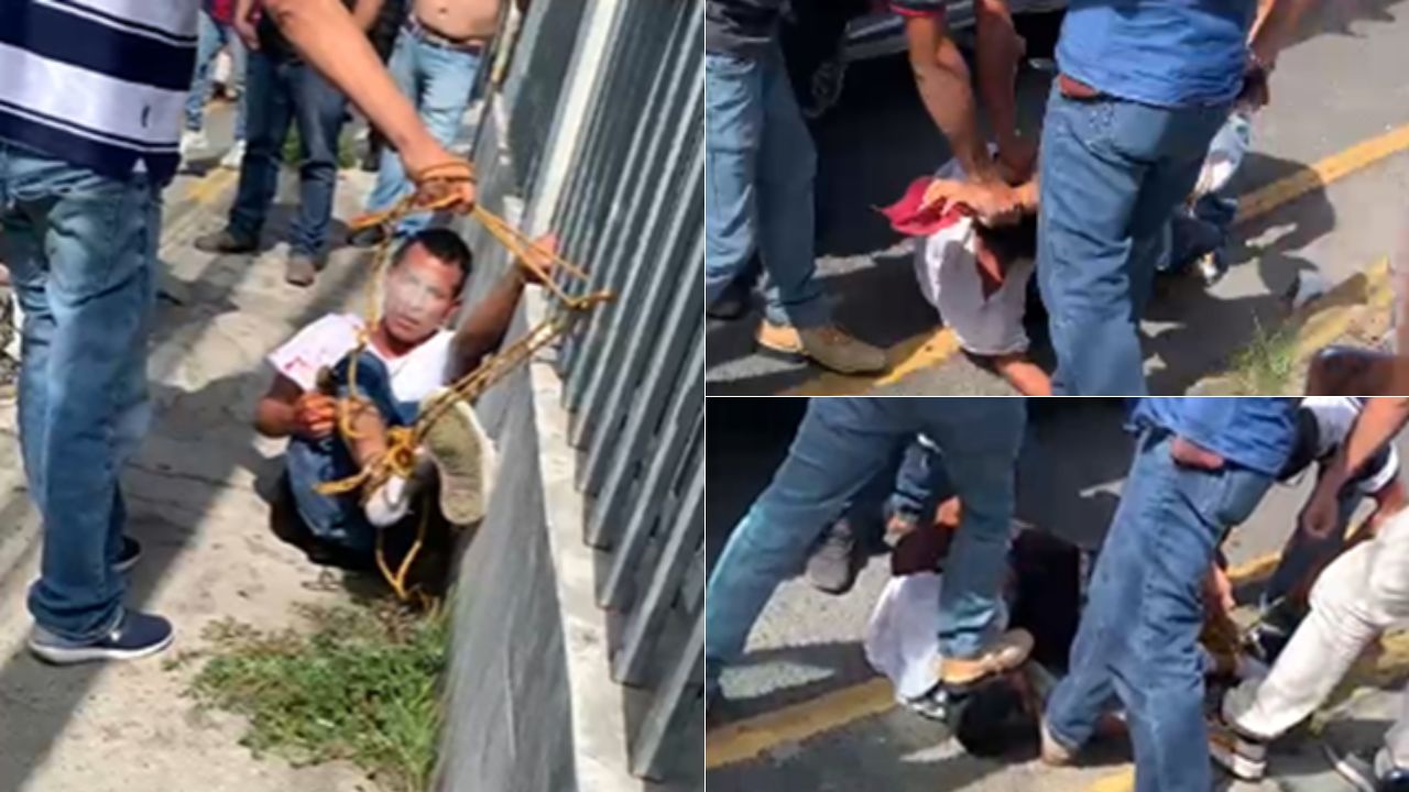 Golpean y amarran a presunto ladrón en Choloma